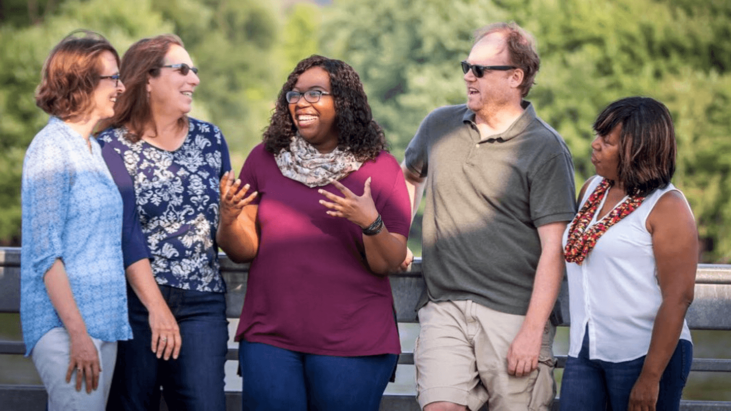 Representative-Elect Ruth Richardson talks with four constituents