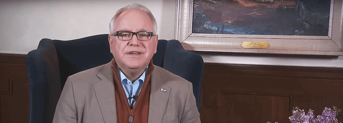 Screenshot from Governor Walz's State of the State Address