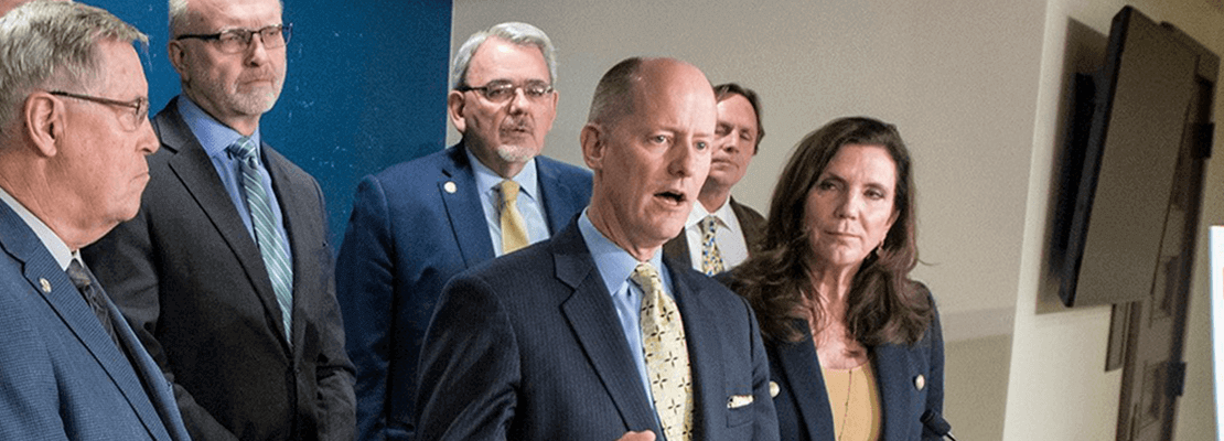 Members of the Minnesota Republican Senate Caucus holding a press conference
