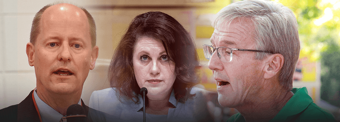 close-up photographs of Paul Gazelka, Michelle Benson, and Scott Jensen