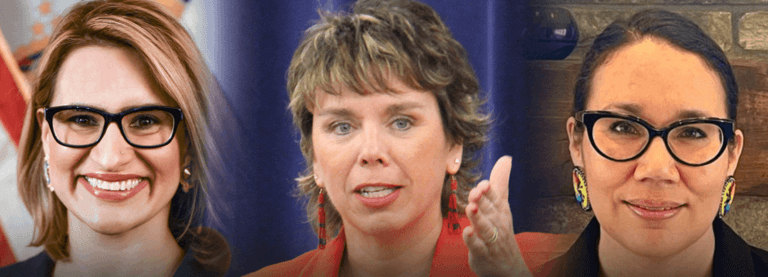 Banner featuring headshots of Peggy Flanagan, Anne McKeig, and Sarah Wheelock